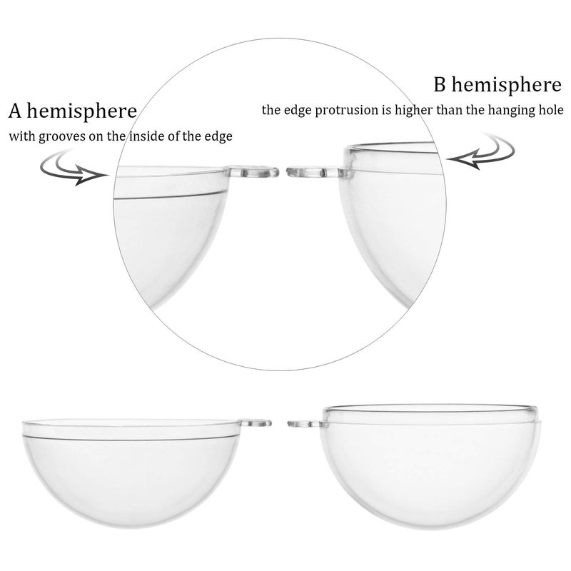 Kingrol 20 Pack 4-Inch Clear Plastic Fillable Ornaments Ball, for Christmas, Wedding, Party, Home Decor - Image 3